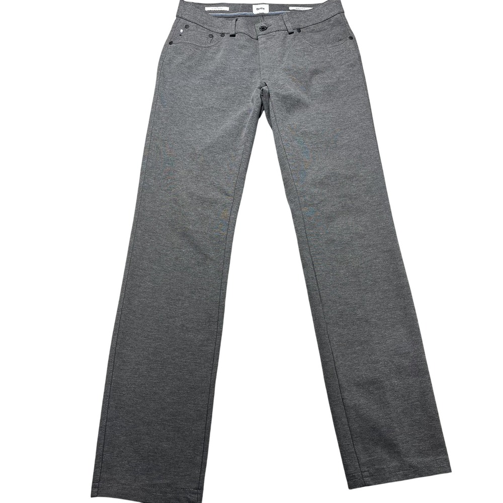 Brax Chuck J Jeans Mens 31x34 Gray Hi-Flex Jersey Straight Stretch Pants